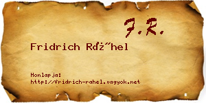 Fridrich Ráhel névjegykártya